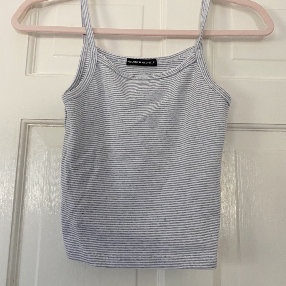 Brandy Melville grey striped tank